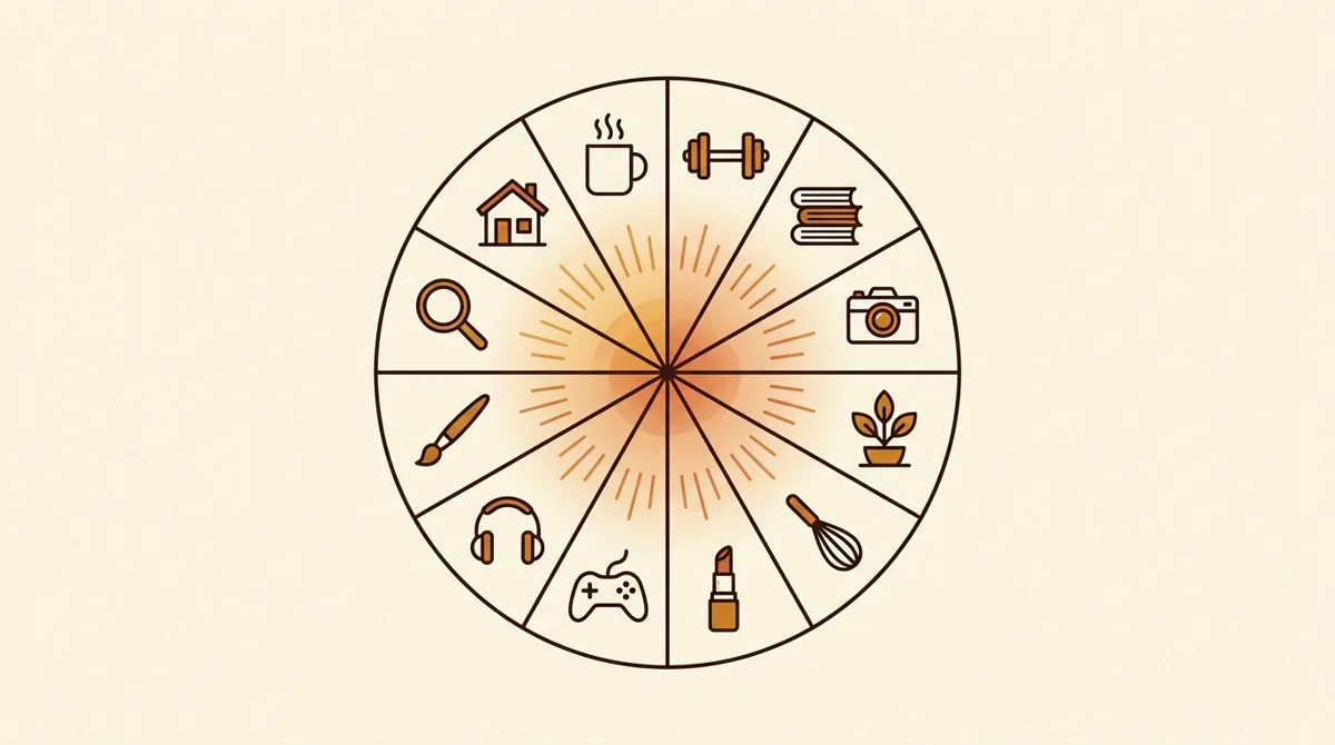 A clock-like niche wheel mapping audience categories to posting windows