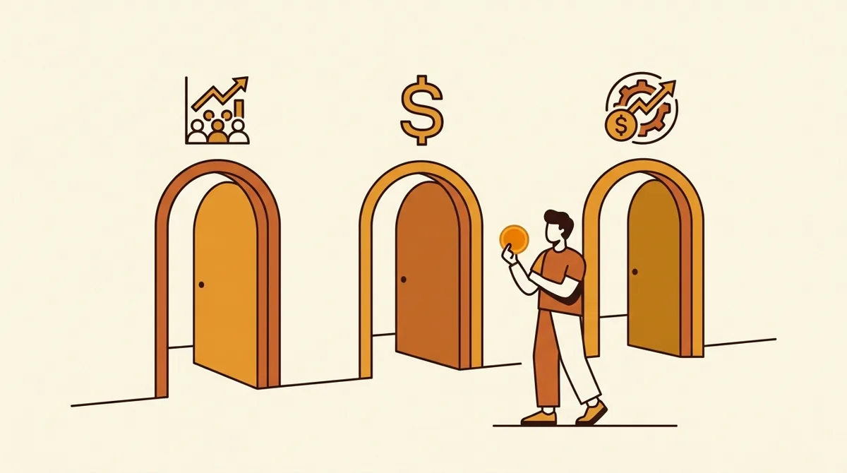 Multiple revenue pathways connecting a creator to audience, products, and brand income