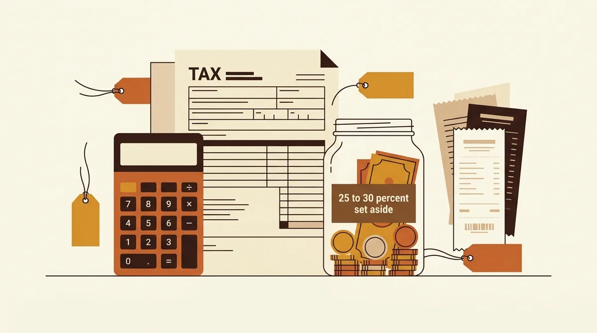 Creator tax forms, receipts, calculator, and quarterly planning documents