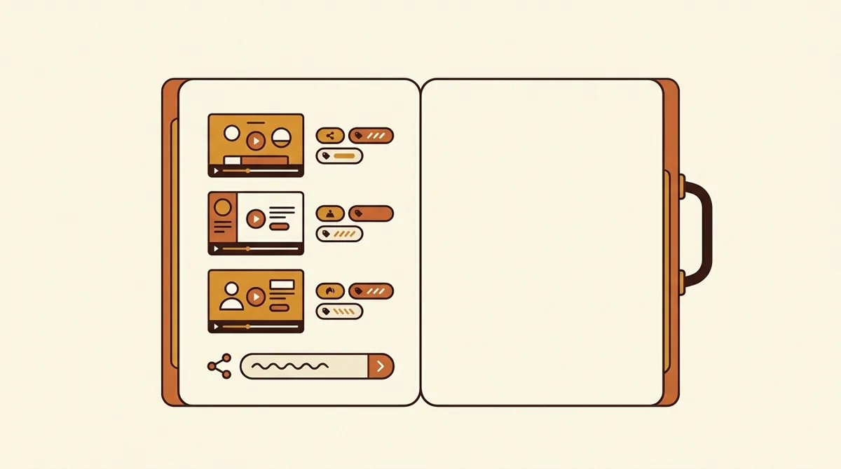 A mobile UGC portfolio displaying sample videos, categories, and contact actions