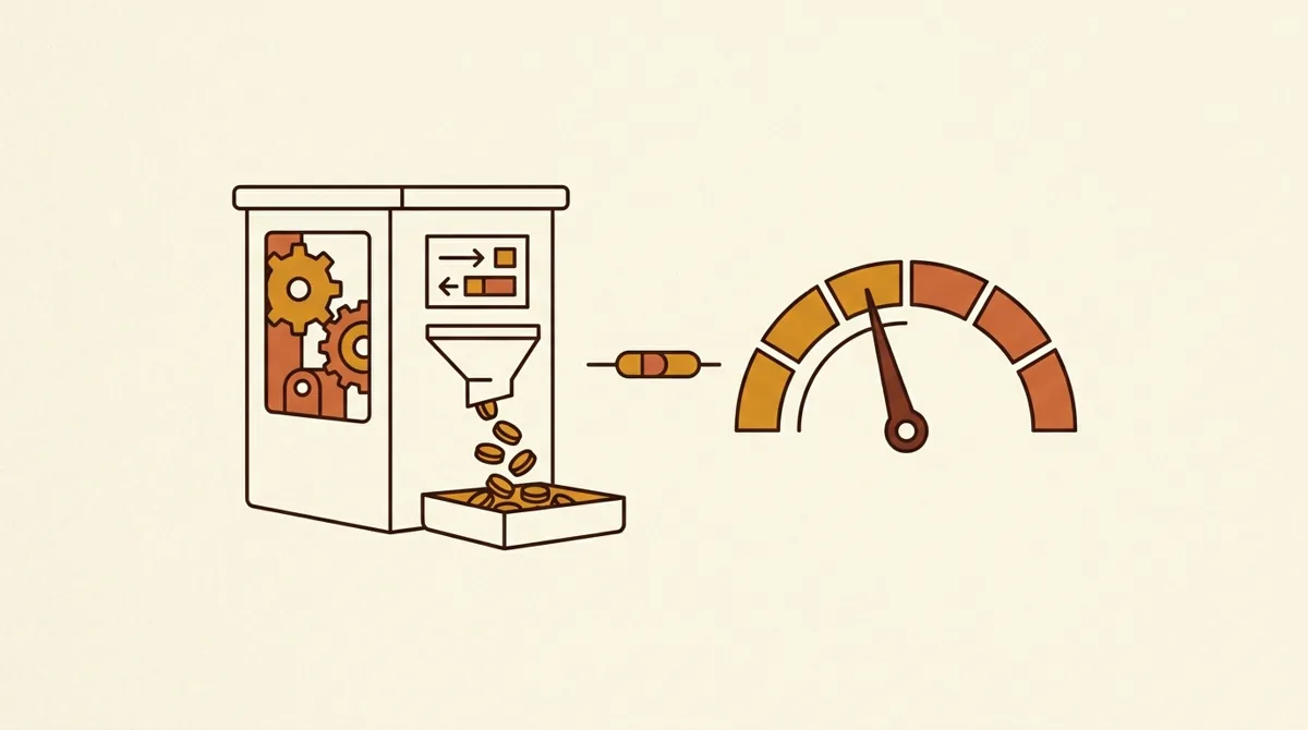 A creator rewards dashboard with performance gauge, video card, and payout indicators