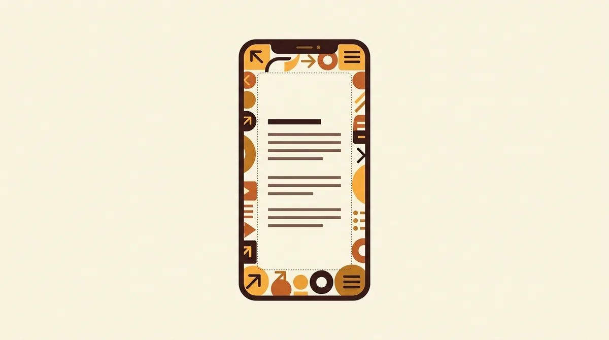 A phone screen marked with interface overlays and safe areas for short-video content