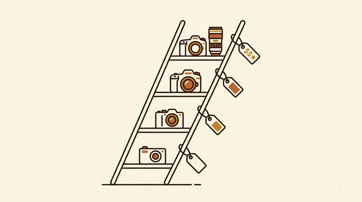 A ladder of UGC deliverables and usage tiers rising toward higher rates